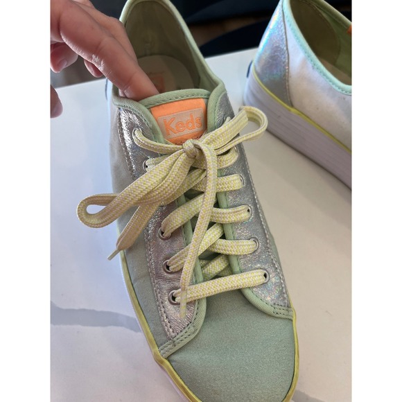 Keds Triple Up Fade Canvas platform sneaker Mint Green Size 9 - Picture 9 of 9